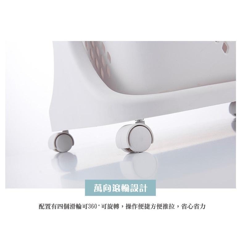 洗衣籃 髒衣籃 滑輪置物籃 分類洗衣籃 推車 雙層洗衣籃 浴室收納架 三層洗衣籃  洗衣籃推車-細節圖6