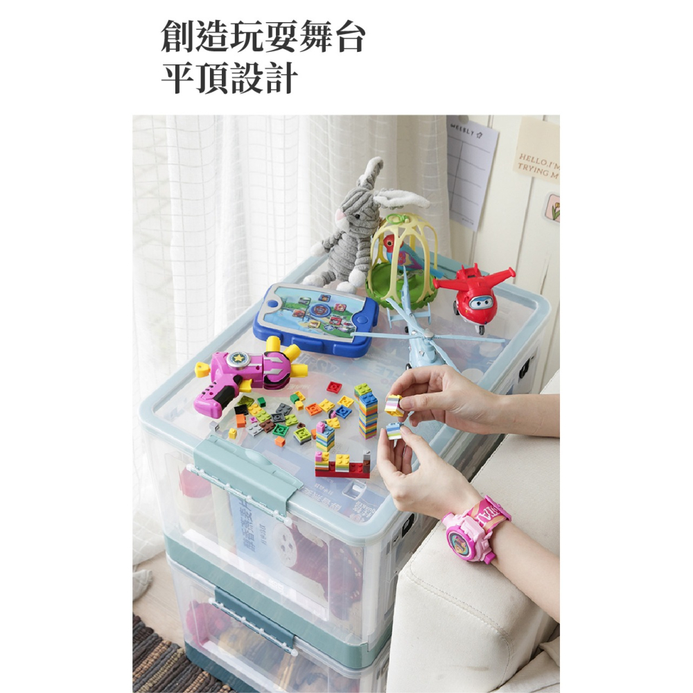 折疊收納箱 102L巨無霸三開門折疊收納箱 滑輪摺疊收納箱 衣服收納盒 衣櫃收納盒-細節圖10