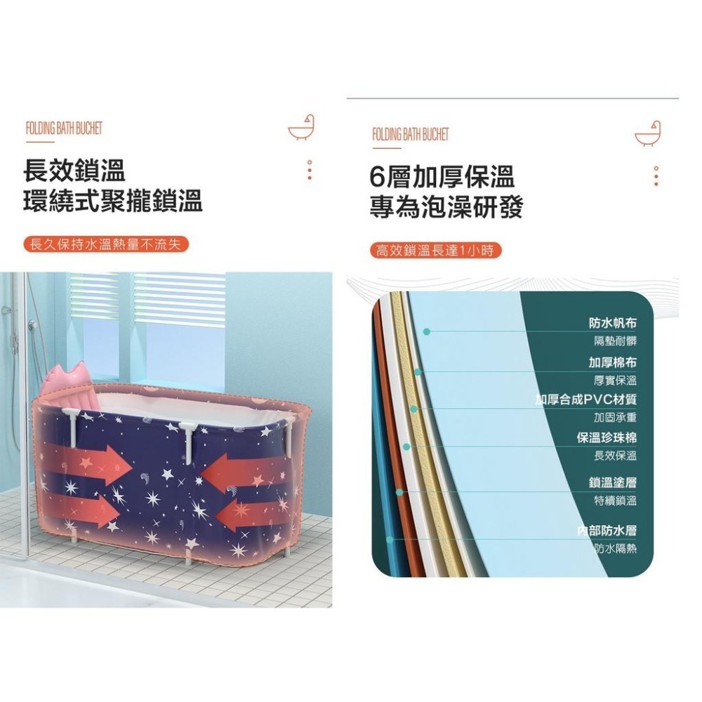 泡澡桶 摺疊泡澡桶  加長加厚折疊浴缸 折疊泡澡桶 游泳池 沐浴桶 儲水桶 浴盆-細節圖6