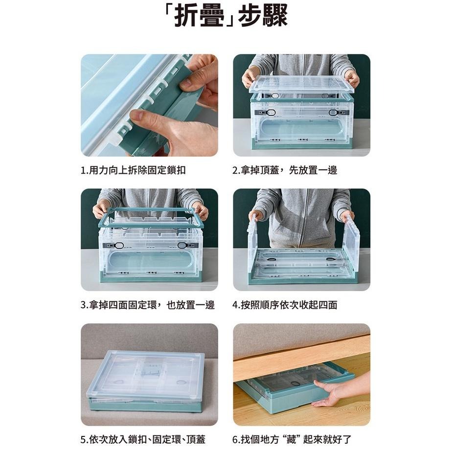 【折疊收納箱】三開門折疊收納箱 (102L/72L / 42L/22L) 滑輪摺疊收納箱 衣服收納盒 衣櫃收納盒-細節圖7