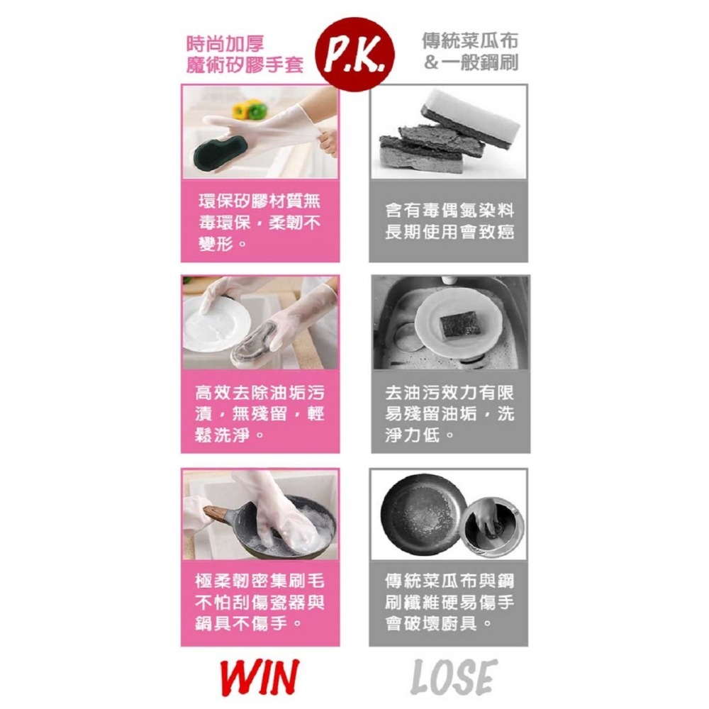手套 魔術手套刷 洗碗手套  清潔手套 手套+毛刷二合一-細節圖9
