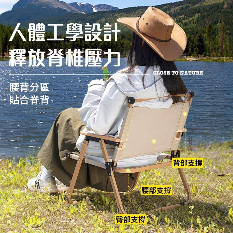 露營摺疊椅 克米特椅 大號贈收納袋 露營椅 戶外折疊椅 折疊椅 導演椅-細節圖4