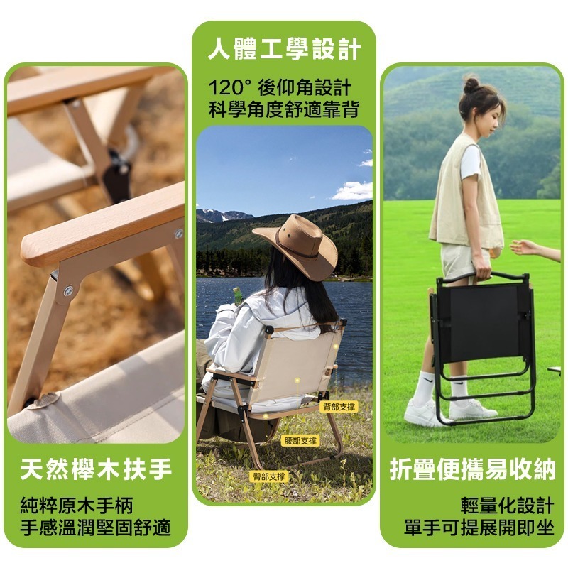 露營摺疊椅 克米特椅 大號贈收納袋 露營椅 戶外折疊椅 折疊椅 導演椅-細節圖8