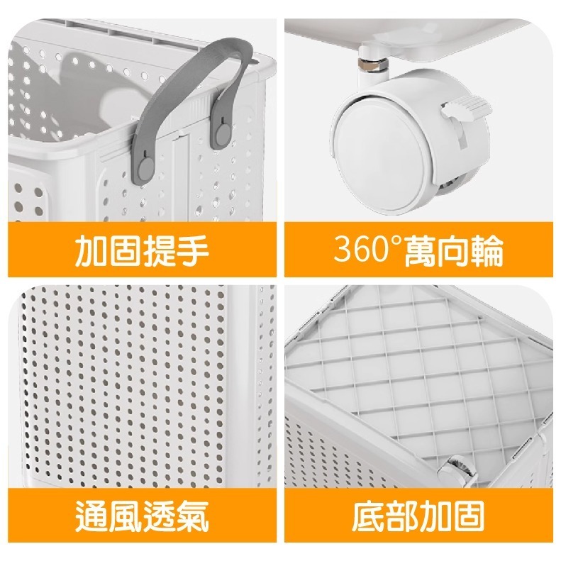 折疊洗衣籃 收納推車 髒衣籃 洗衣籃 推車收納 摺疊洗衣籃 折疊收納籃  瑜珈墊收納  縫隙置物推車-細節圖10