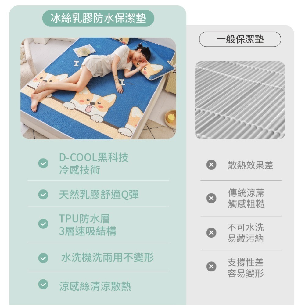 乳膠涼蓆 防水保潔墊 隔尿墊 乳膠涼席 冰涼墊單人保潔墊 保潔墊防水 乳膠涼墊 防水墊 送枕套-細節圖9