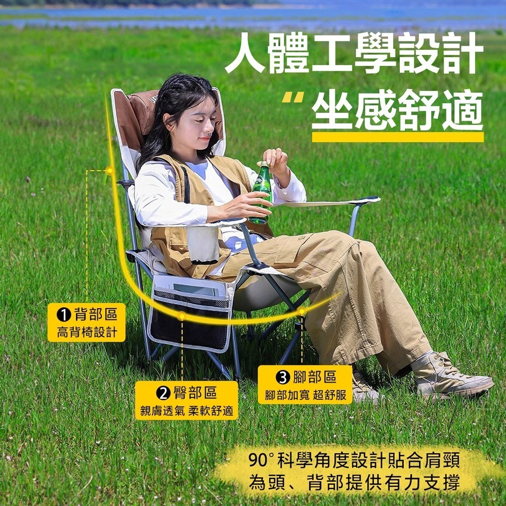 四檔升級 露營椅 戶外折疊 躺椅 月亮椅 折疊椅 躺椅摺疊椅 休閒椅 導演椅 登山椅 沙灘椅-細節圖7