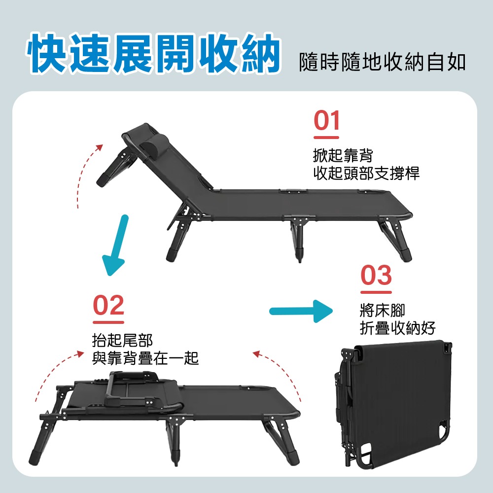 折疊床 折疊躺椅 床面加寬 摺疊床 午睡床 躺椅折疊床 躺椅 行軍床 午休床  休閒床 看護床 折疊椅-細節圖8