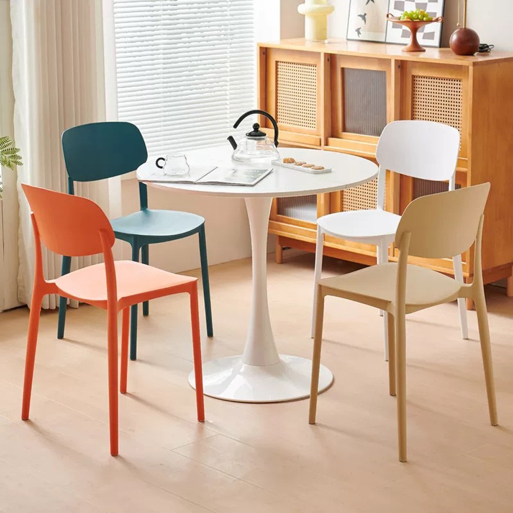 餐椅 加固牛角餐椅 椅子 一體式牛角椅 休閒椅 靠背椅 餐桌椅 塑膠椅-細節圖10