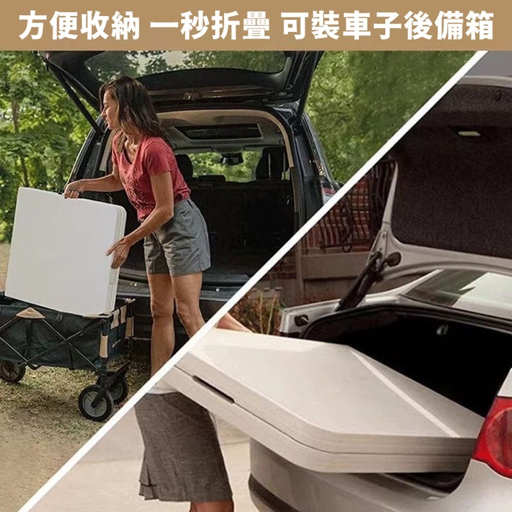 折疊桌 手提折疊露營桌 180x76 (摺疊桌 餐桌 露營桌 會議桌 書桌 辦公桌 戶外桌 擺攤桌)-細節圖5