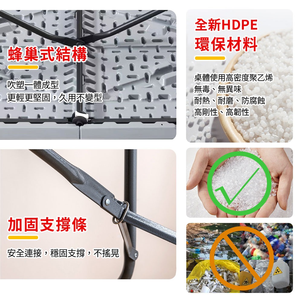 折疊桌 手提折疊式升降戶外露營桌 122x60 (摺疊桌 餐桌 露營桌 會議桌 書桌 辦公桌)-細節圖8