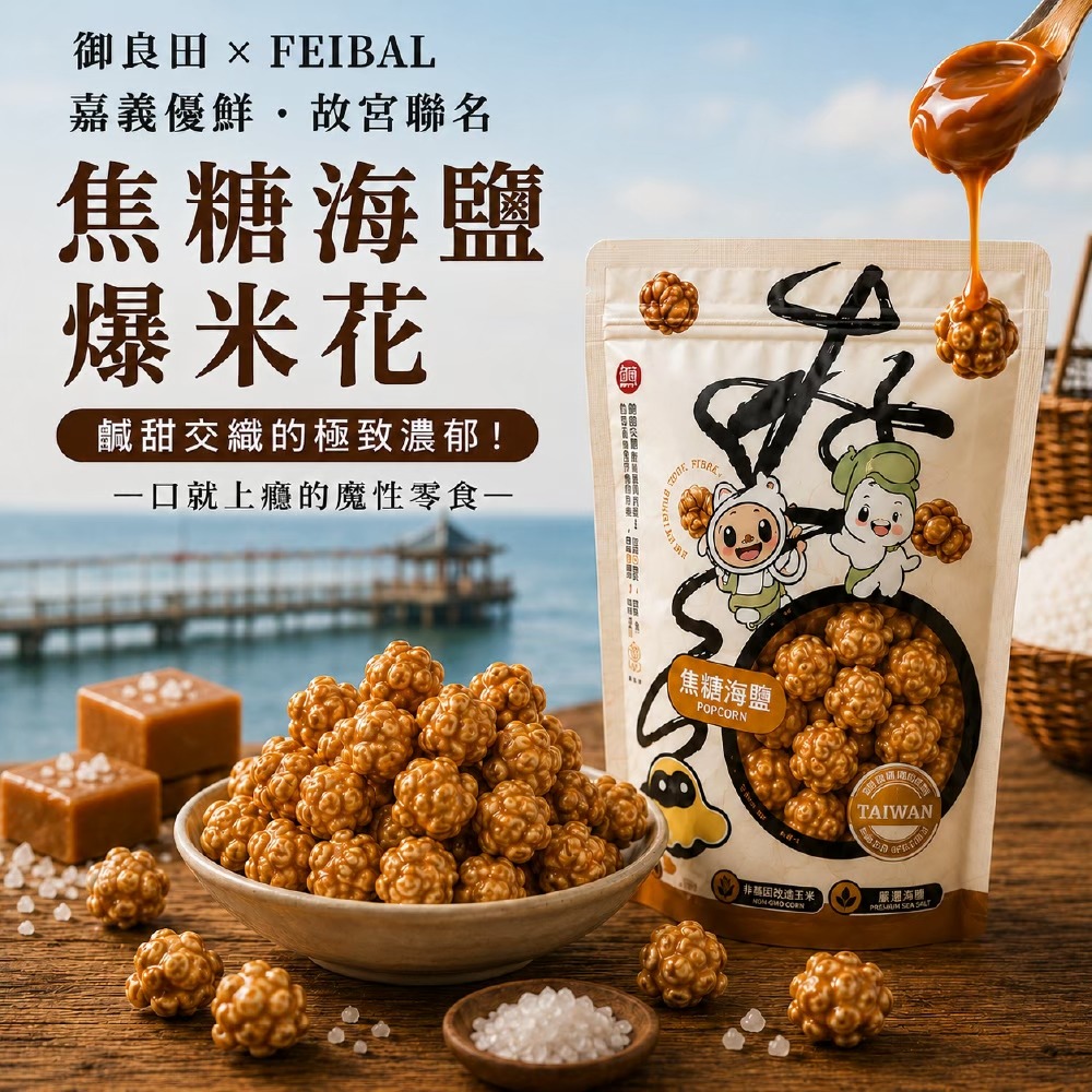 【故宮聯名】台灣特色 爆米花 4款風味任選 香濃巧克力 焦糖海鹽 高山烏龍茶  阿里山山葵-規格圖11