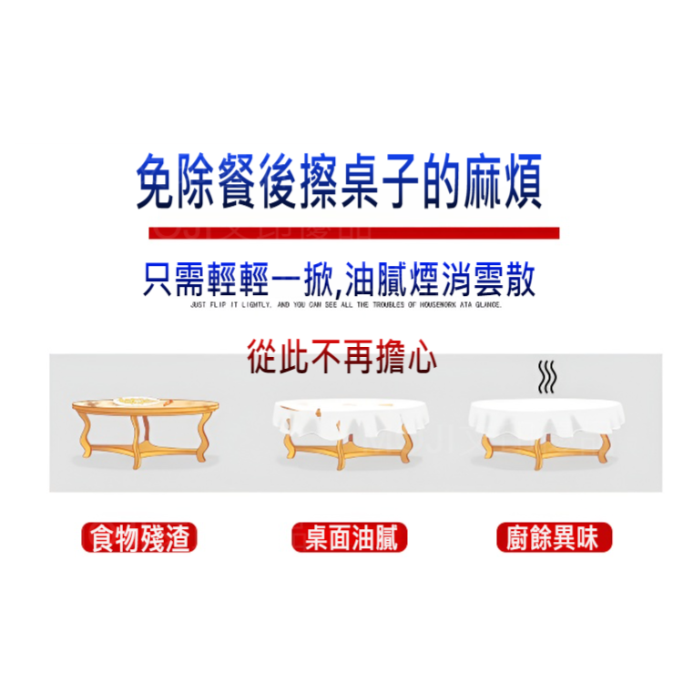 MOJI文印優品[台灣現貨~免等]一次性桌巾 拋棄式桌巾 大尺寸桌巾 免洗桌巾 透明PE桌巾 防水防污桌布 長桌圓桌可用-細節圖2