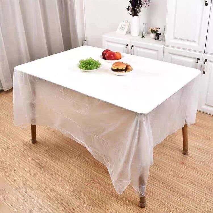 MOJI文印優品[台灣現貨~免等]一次性桌巾 拋棄式桌巾 大尺寸桌巾 免洗桌巾 透明PE桌巾 防水防污桌布 長桌圓桌可用-細節圖7