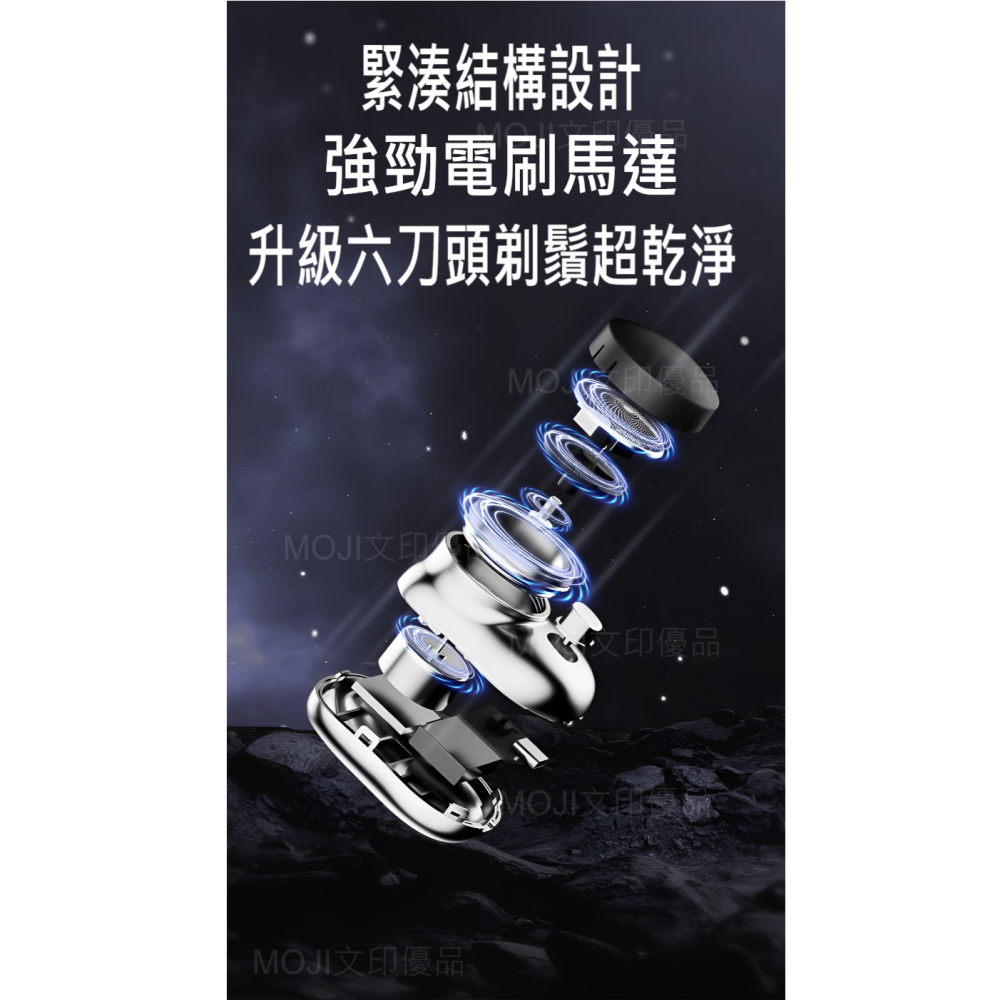MOJI文印優品[台灣現貨~免等]升級款  6刀片 MINI 電動刮鬍刀  迷你刮鬍刀 刮鬍刀 電動剃鬚刀-細節圖2