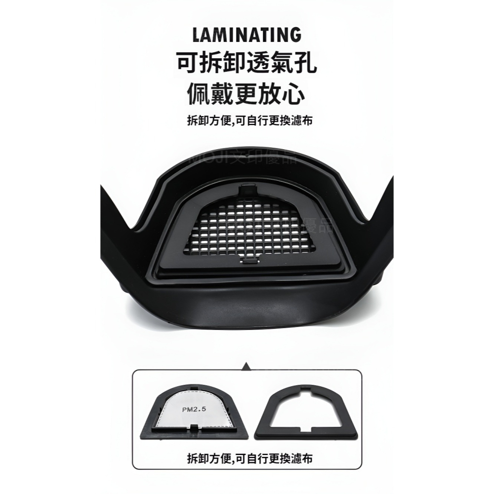 MOJI文印優品[台灣現貨~免等]防霧 騎行安全面罩 高清透明防飛沫面罩 大鏡面防濺面罩 護臉罩 防疫護目鏡 防霧保護隔-細節圖5