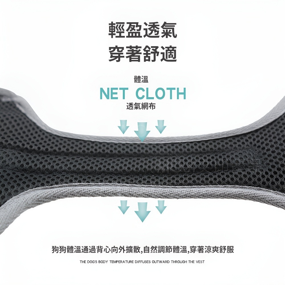 MOJI文印優品[台灣現貨~免等]寵物胸背帶 遛狗 工型 胸帶 狗狗胸背帶 防爆衝胸背帶 小中大型犬狗狗胸背帶  貓胸背-細節圖3