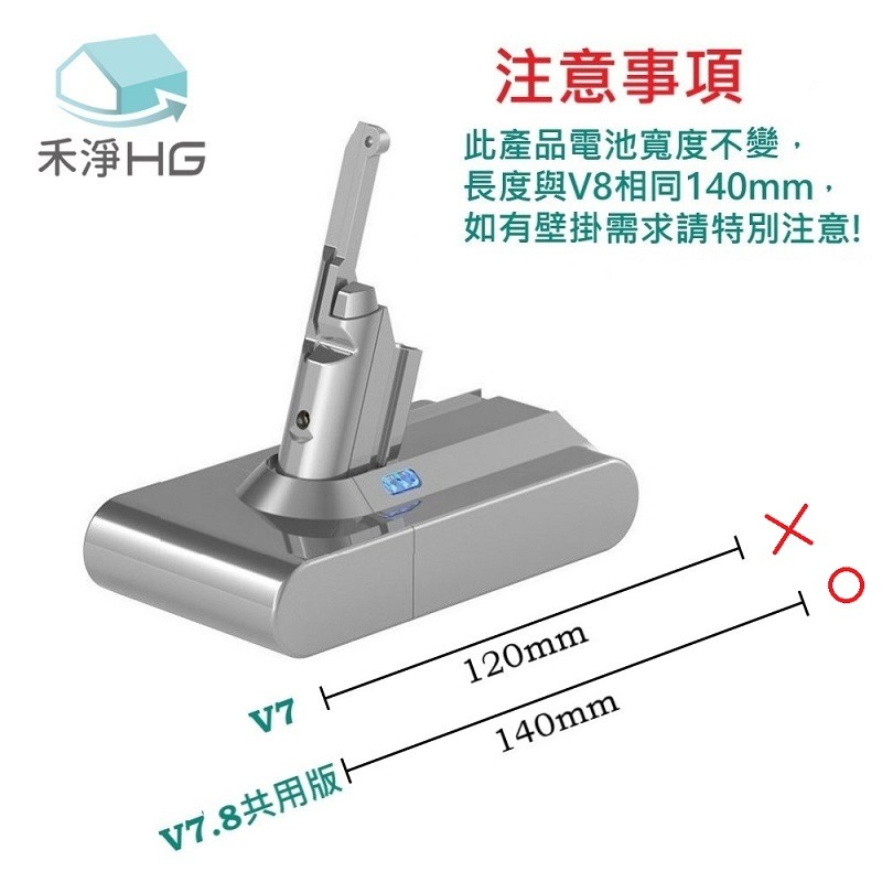 【禾淨家用】Dyson戴森 適用V7.V8/SV10.SV11 DC8300 3000mAh 副廠吸塵器鋰電池(三重送)-細節圖3