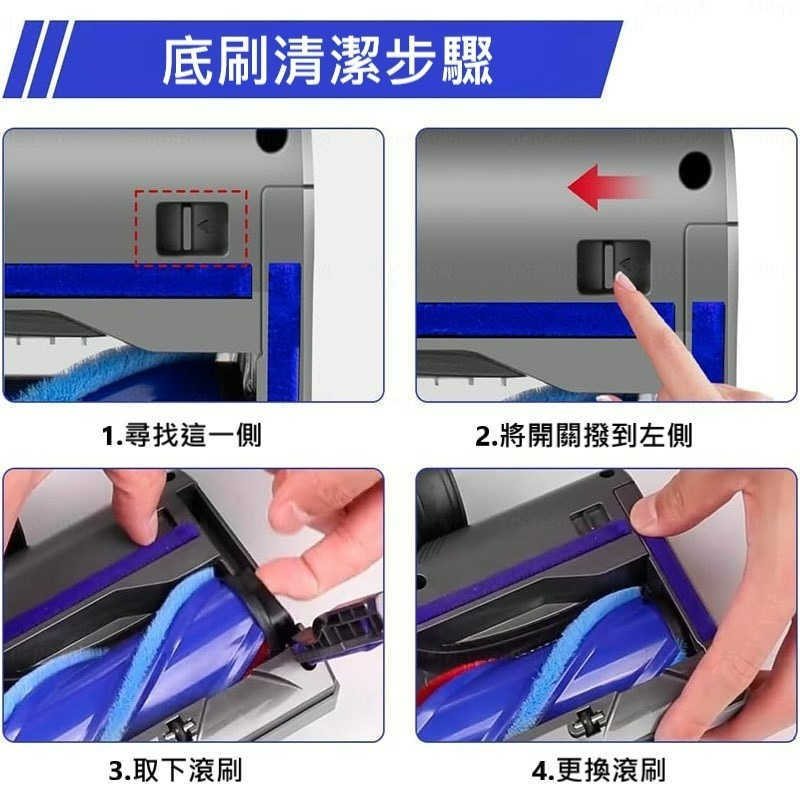 【禾淨家用HG】Dyson戴森 適用V7.V8.V10.V11.V15系列 副廠吸塵器配件 全光域滾筒電動吸頭(1入/組-細節圖8