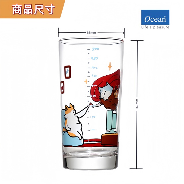 星羽默小舖｜Ocean 名畫系列 創世喵 刻度杯 570cc (1入) 優惠中! 貓咪杯 水杯 飲料杯 果汁杯-細節圖2