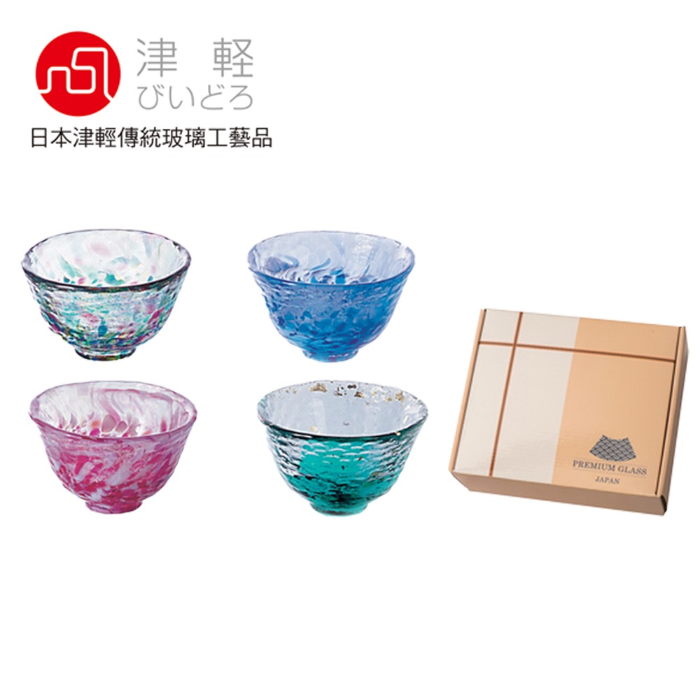 日本津輕 手作琉璃清酒杯禮盒組 50ml (4入)｜四季風物詩｜傳統工藝品｜台灣現貨｜星羽默小舖-細節圖2