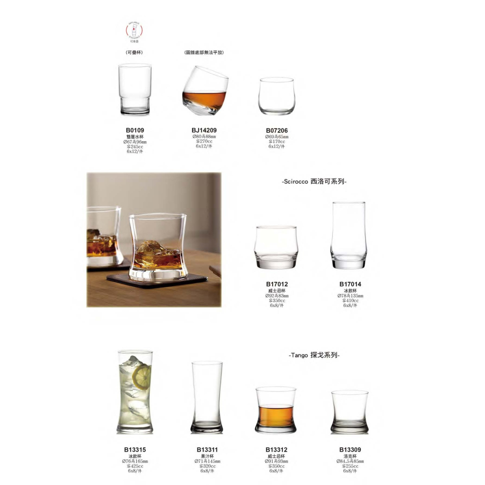 Ocean Stack 可疊式水杯 245ml｜無鉛水晶玻璃｜商用級耐用｜單入零售｜星羽默小舖-細節圖4