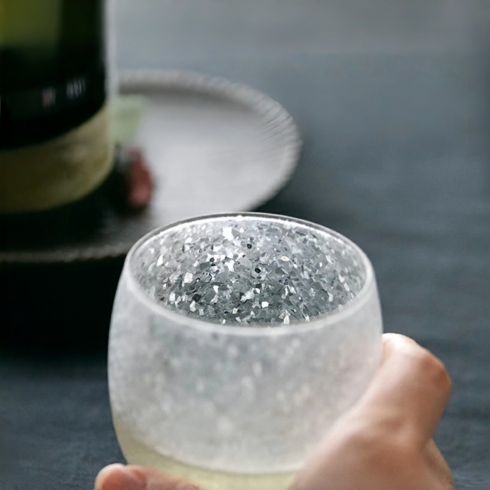 日本 ADERIA みぞれ 霧耀日本酒杯 145ml｜特殊霧面結晶加工｜視覺涼感技術｜單入零售｜星羽默小舖-細節圖7