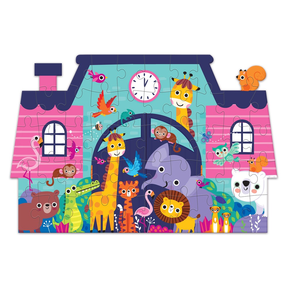 【樂在生活館】風車 造型大片拼圖屋-動物園4714426501701-細節圖2