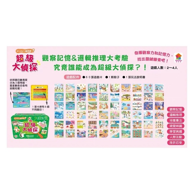 【樂在生活館】双美 go smart趣桌遊-超級大偵探（包含60張遊戲卡牌+1顆骰子+1張玩法說明書）-細節圖2