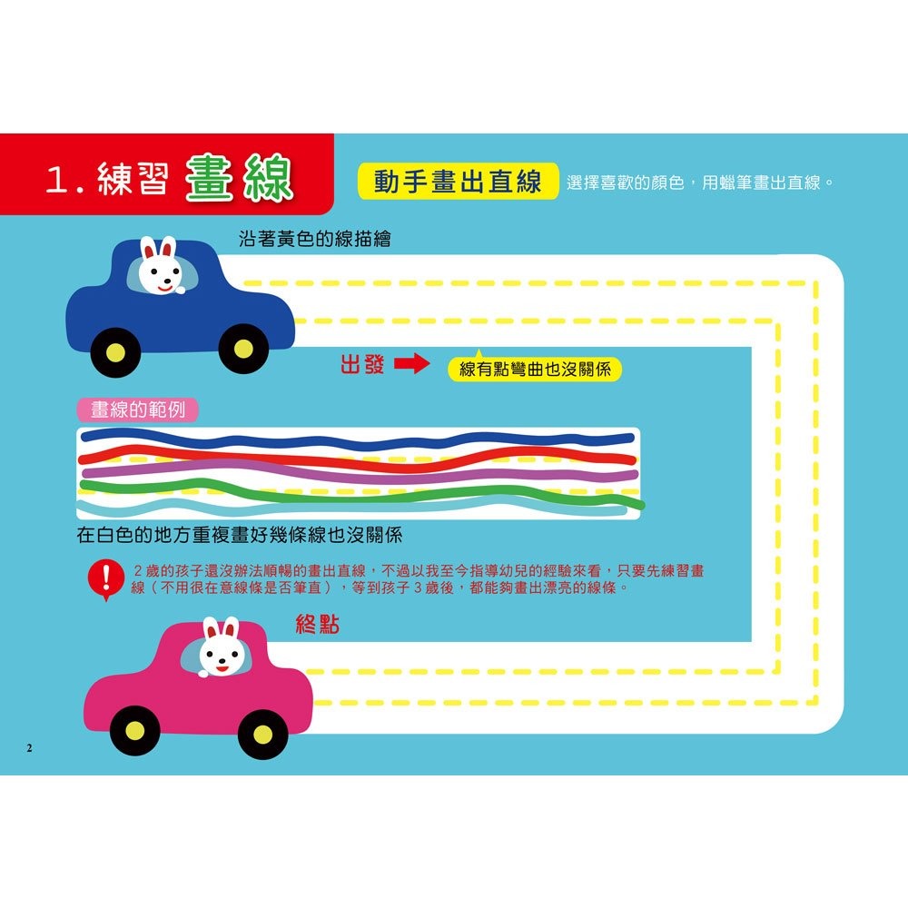 *樂在生活館* 幼福 畫畫練習系列-1日10分の運筆畫畫練習：日本超人氣創意塗畫本，3步驟就完成超可愛圖案-細節圖2