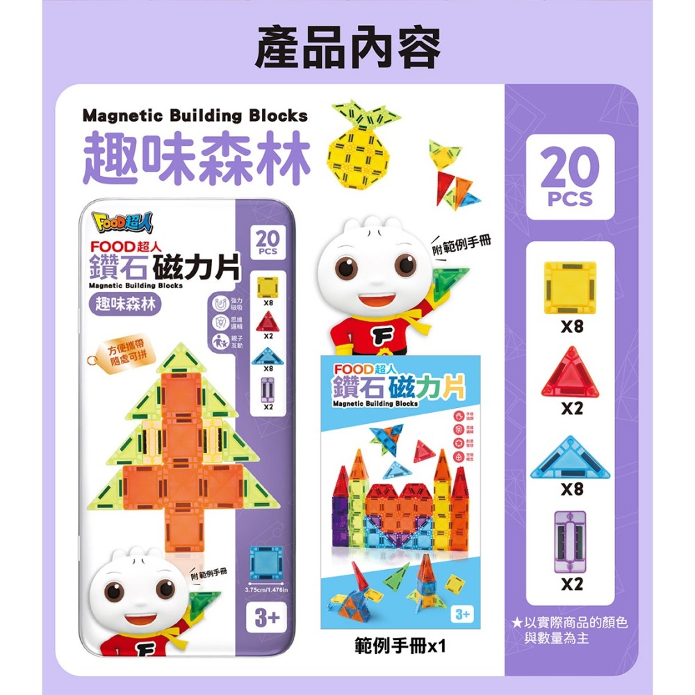 【樂在生活館】風車 FOOD超人鑽石磁力片系列：-細節圖7