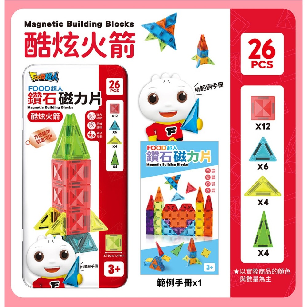 【樂在生活館】風車 FOOD超人鑽石磁力片系列：-細節圖8