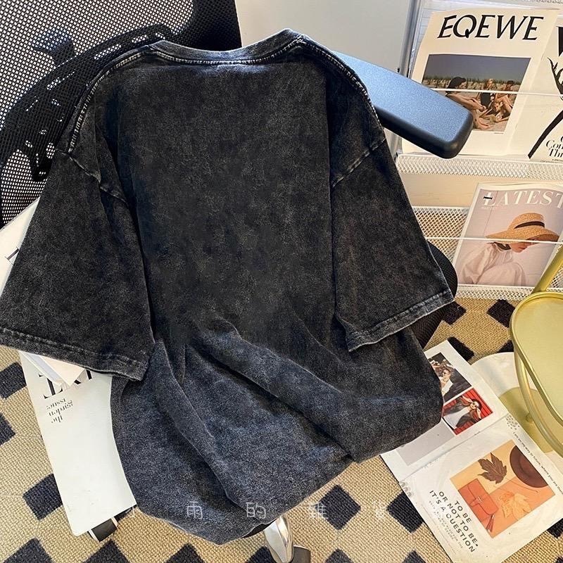 洗舊純棉230克後包領情侶上衣-細節圖4