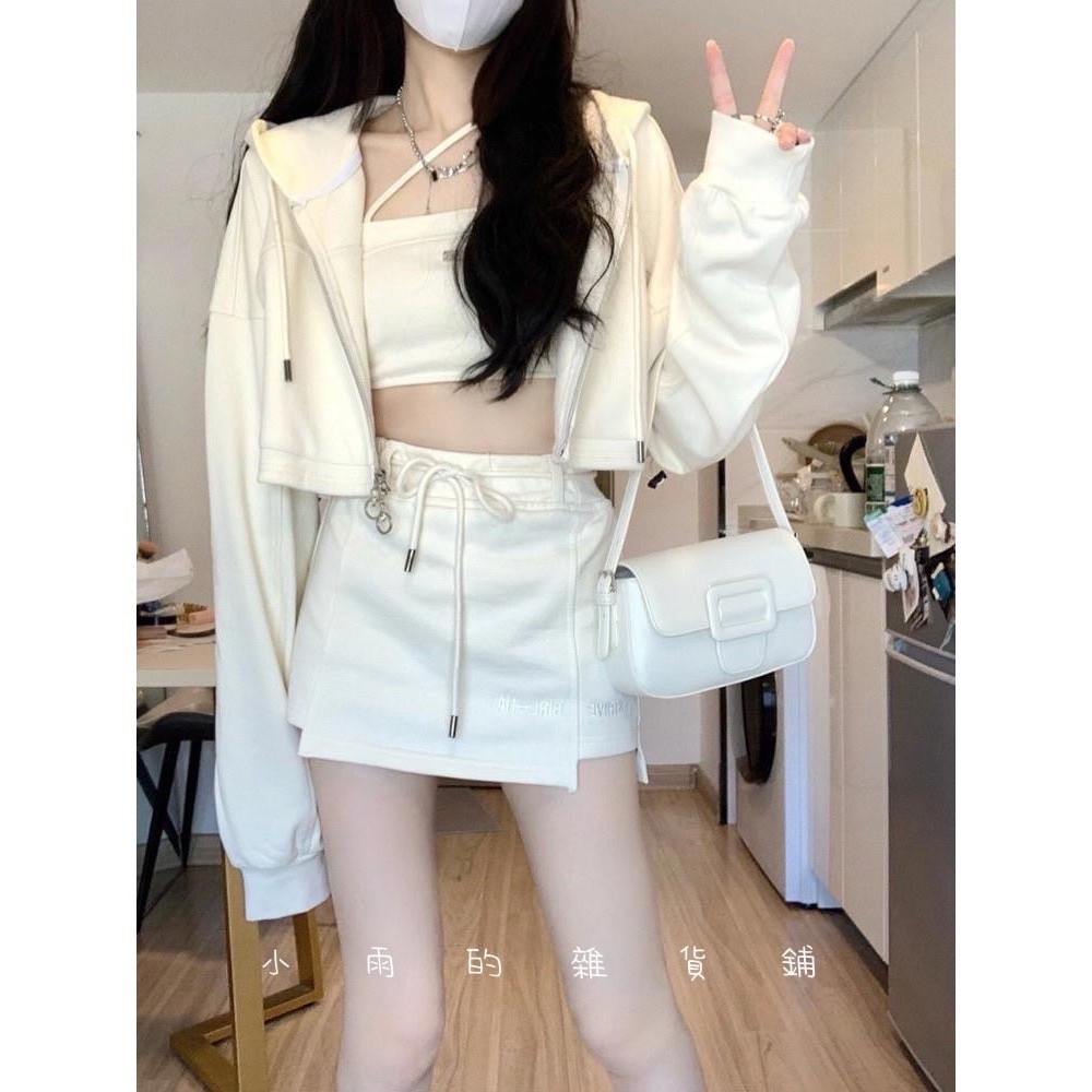 甜辣妹純欲連帽套裝裙三件套-細節圖3