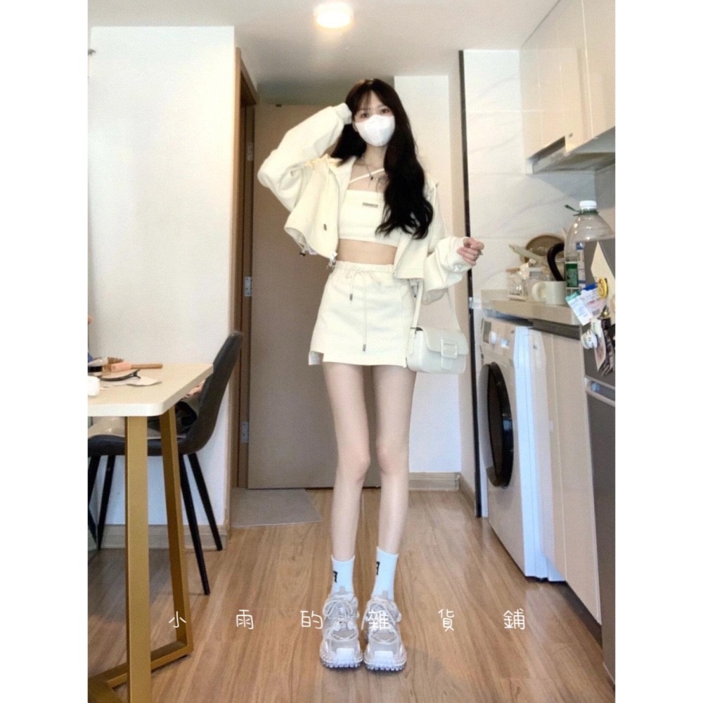 甜辣妹純欲連帽套裝裙三件套-細節圖4