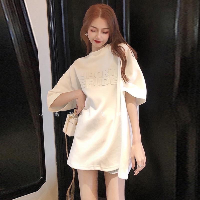 發泡韓版寬松字母短袖t恤-細節圖3