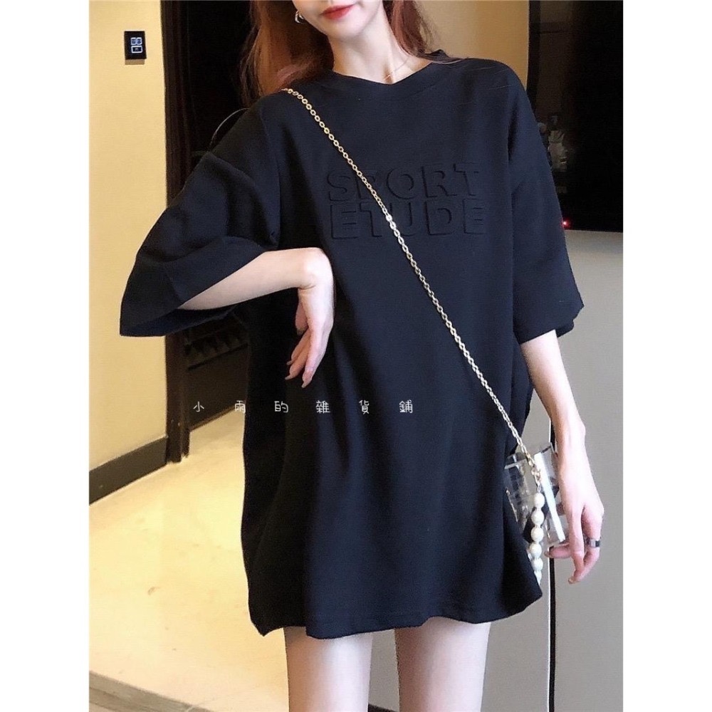 發泡韓版寬松字母短袖t恤-細節圖4