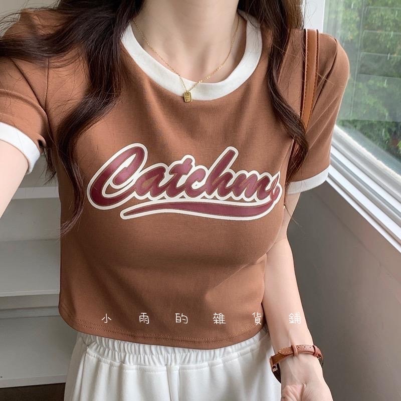 92棉8氨綸美式復古短款短袖t恤-細節圖5