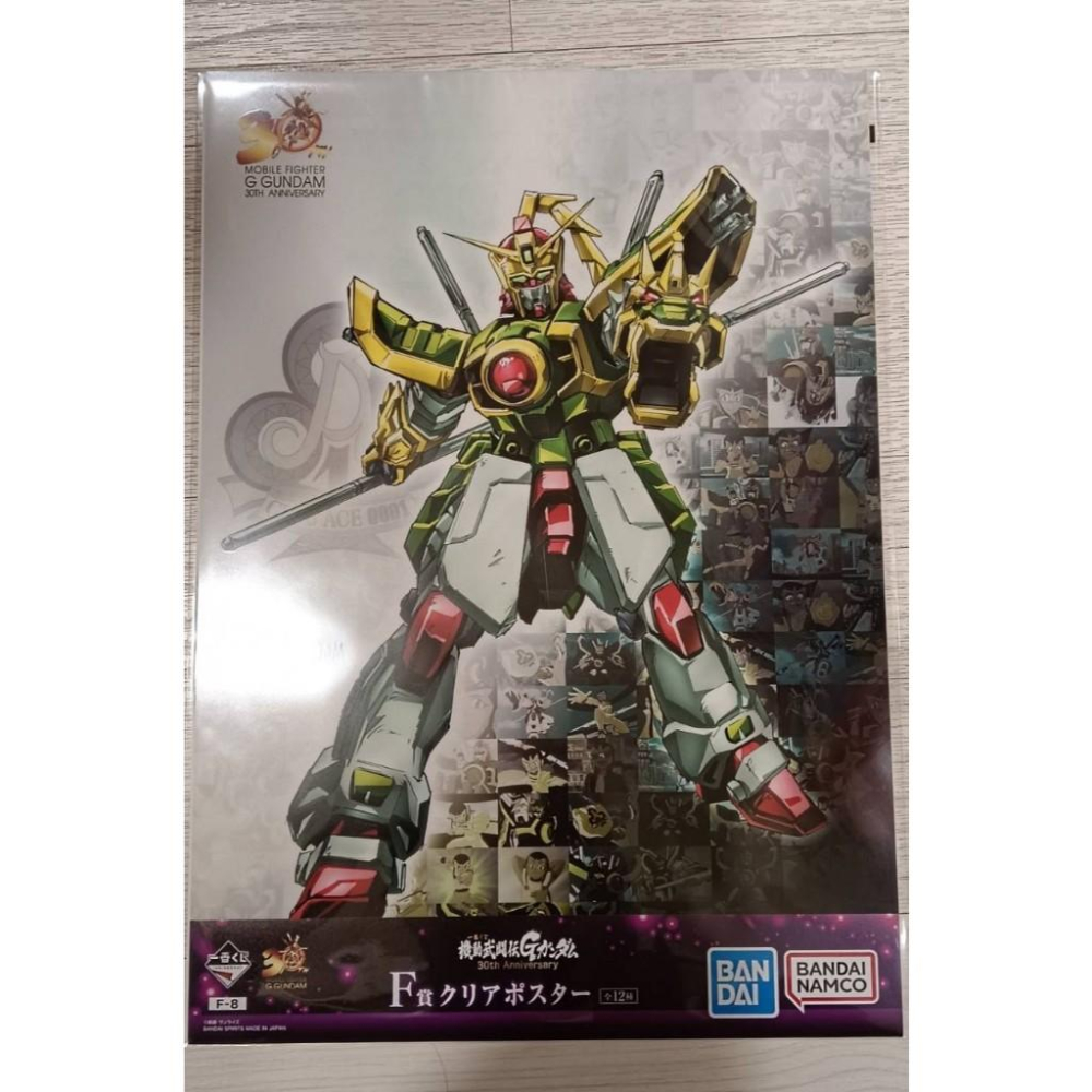一番賞 機動武鬥傳G鋼彈 30th Anniversary F賞 塑膠透明海報 A3 日本線上抽限定-細節圖5