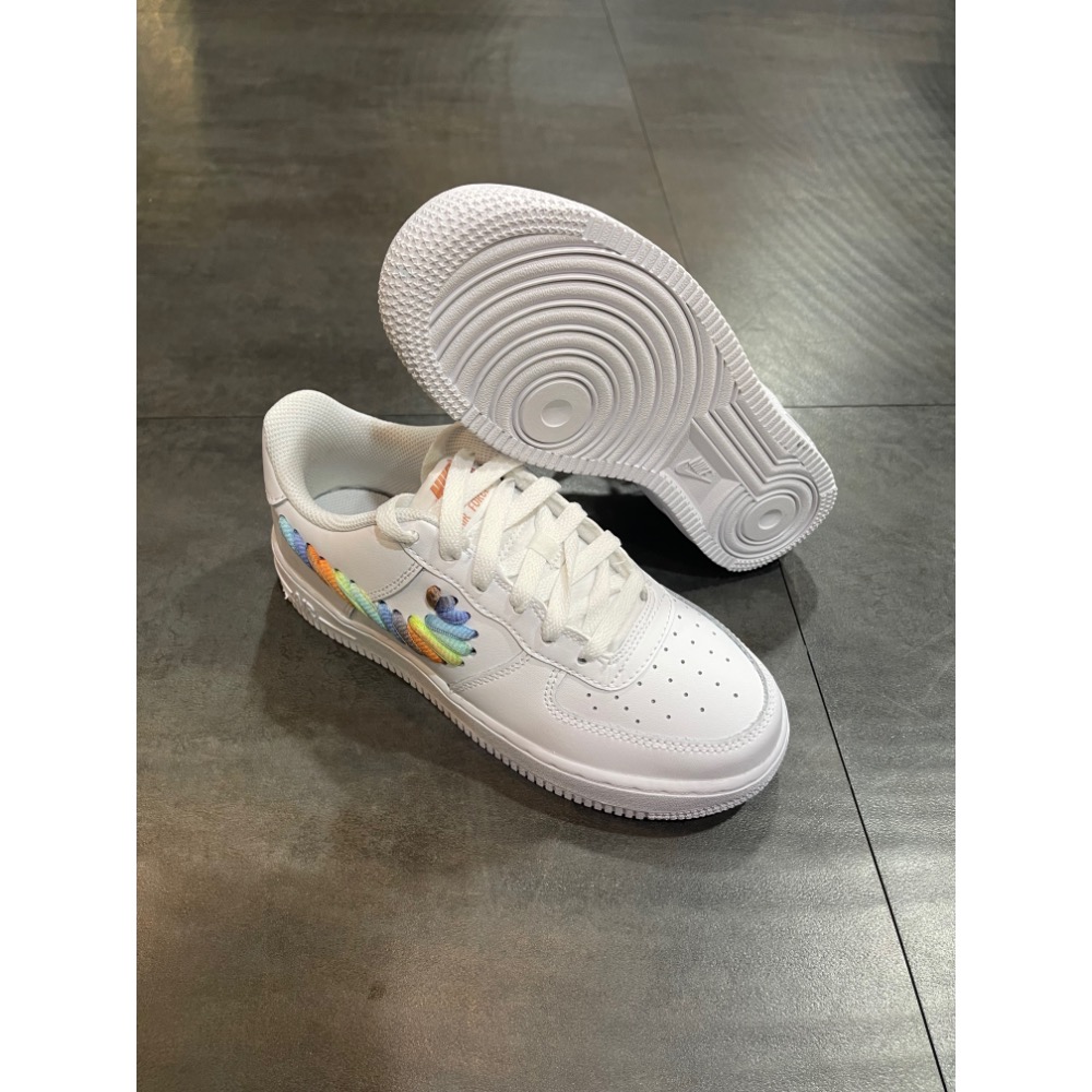 🌹斑馬團🌹Nike Air Force 1復古籃球鞋/大童鞋/童鞋/限定/女生也可穿/搶手/FQ4948-100-細節圖5