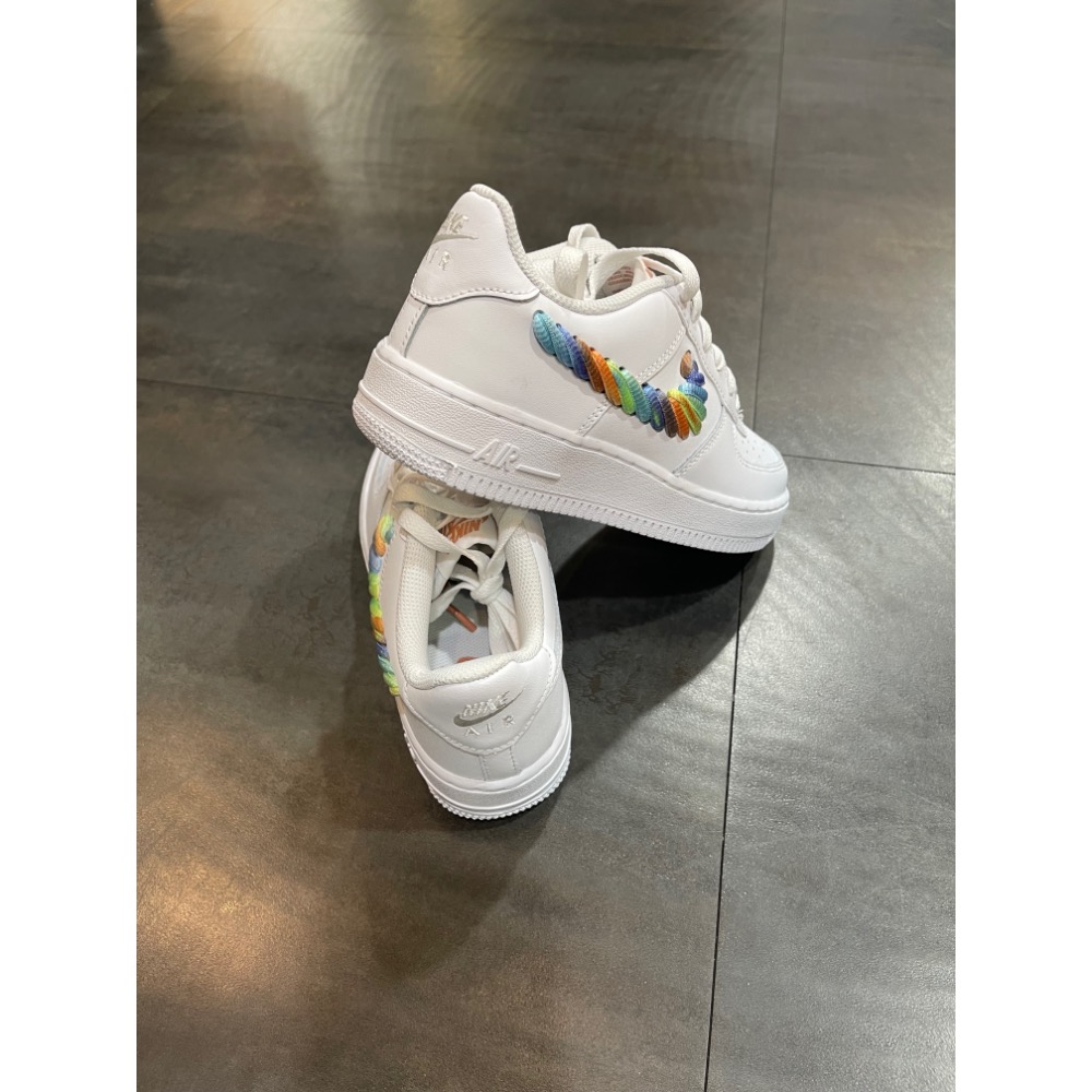 🌹斑馬團🌹Nike Air Force 1復古籃球鞋/大童鞋/童鞋/限定/女生也可穿/搶手/FQ4948-100-細節圖7