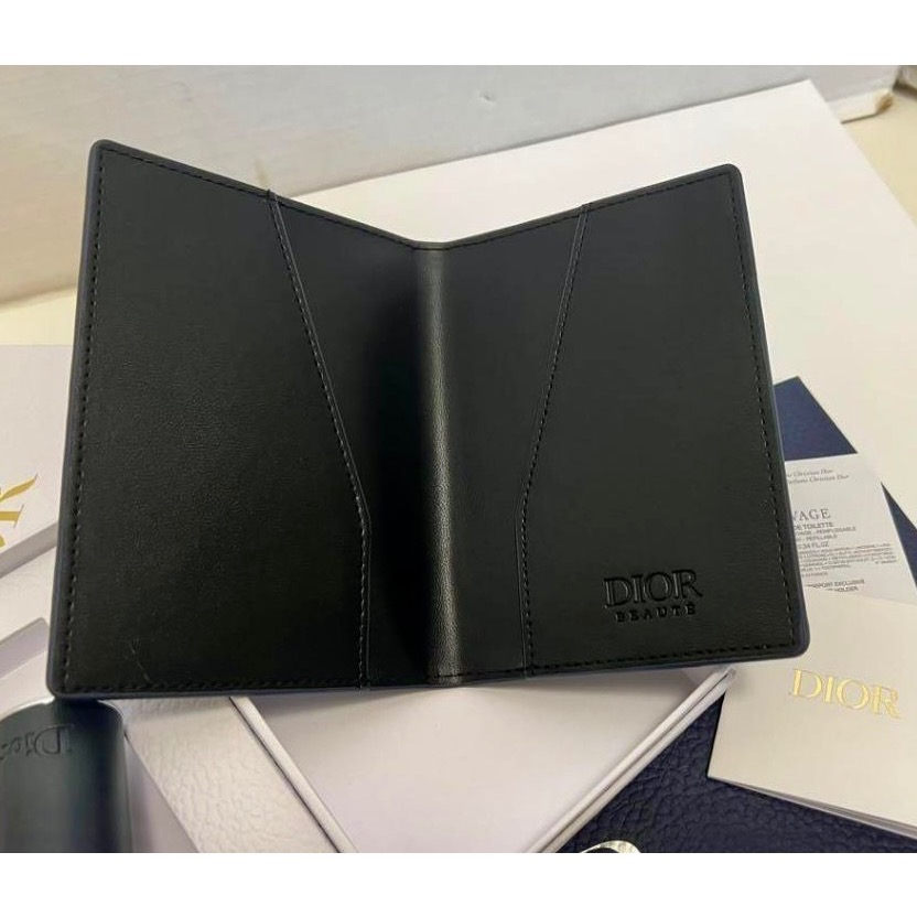 非賣絕版品 DIOR 迪奧 SAUVAGE 曠野之心 黑 皮質 護照夾 原廠正櫃公司貨-細節圖2