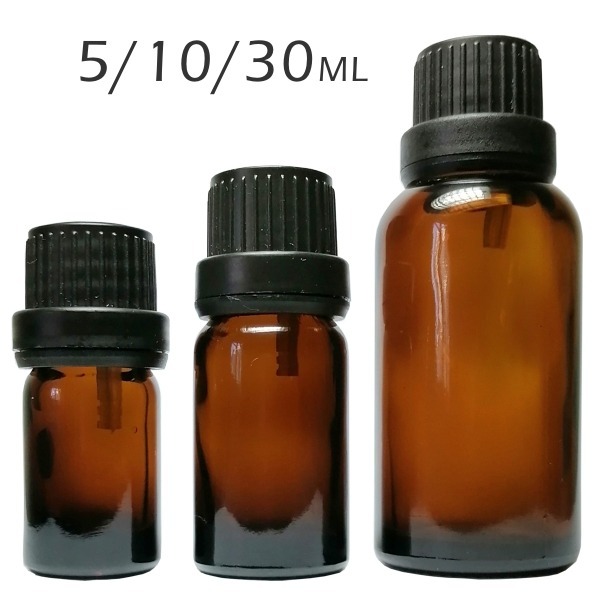 茶色玻璃精油空瓶(含蓋附內滴管)5-100ml。花草堂-細節圖2