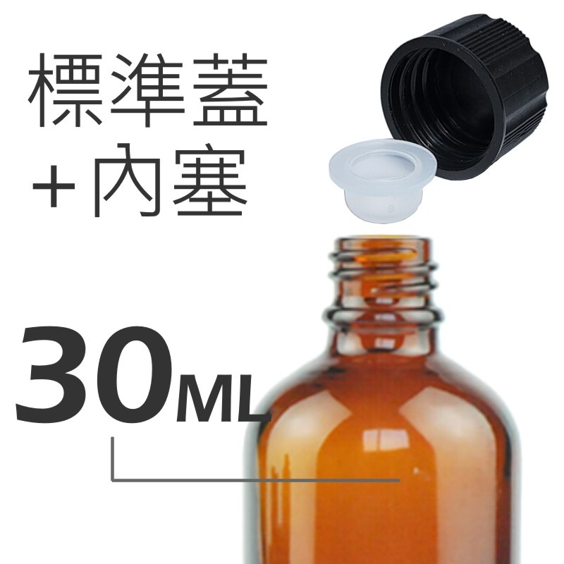 茶色玻璃精油空瓶(含蓋附內滴管)5-100ml。花草堂-規格圖5