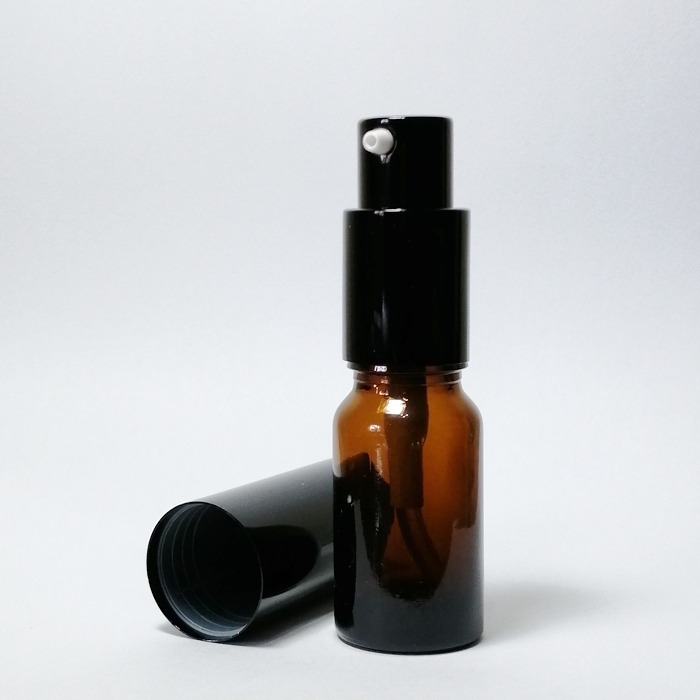 茶色玻璃空壓瓶。5-100ml。黑鋁壓泵頭含蓋。花草堂-細節圖4