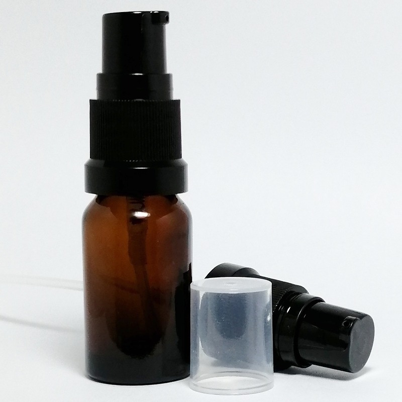 茶色玻璃標準壓瓶。5-100ml。按壓泵頭含蓋。花草堂-細節圖3