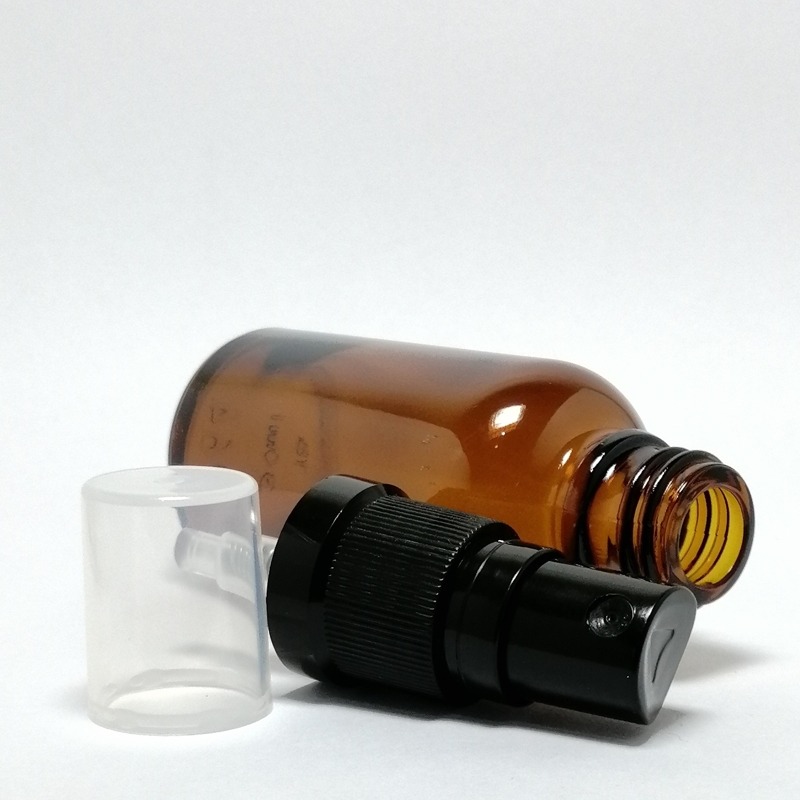 茶色玻璃標準噴瓶。5-100ml。按壓噴霧頭含蓋。花草堂-細節圖3