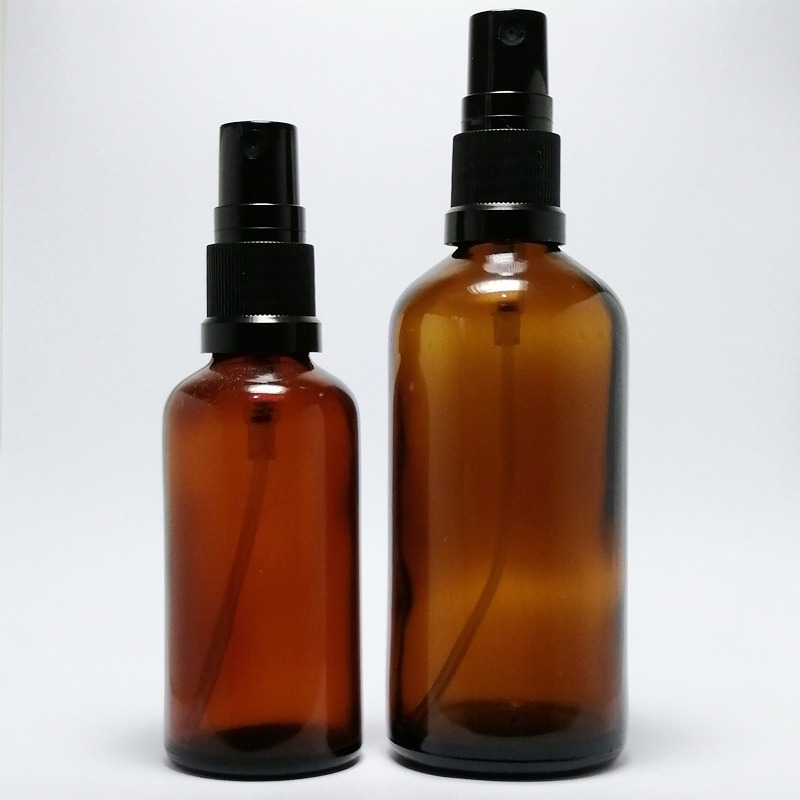 茶色玻璃標準噴瓶。5-100ml。按壓噴霧頭含蓋。花草堂-細節圖4