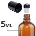茶色玻璃滾珠空瓶。5-100ml。標準黑蓋+不鏽鋼滾珠頭。花草堂-規格圖1