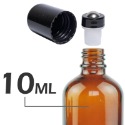 茶色玻璃滾珠空瓶。5-100ml。標準黑蓋+不鏽鋼滾珠頭。花草堂-規格圖2