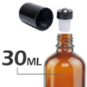 茶色玻璃滾珠空瓶。5-100ml。標準黑蓋+不鏽鋼滾珠頭。花草堂-規格圖3